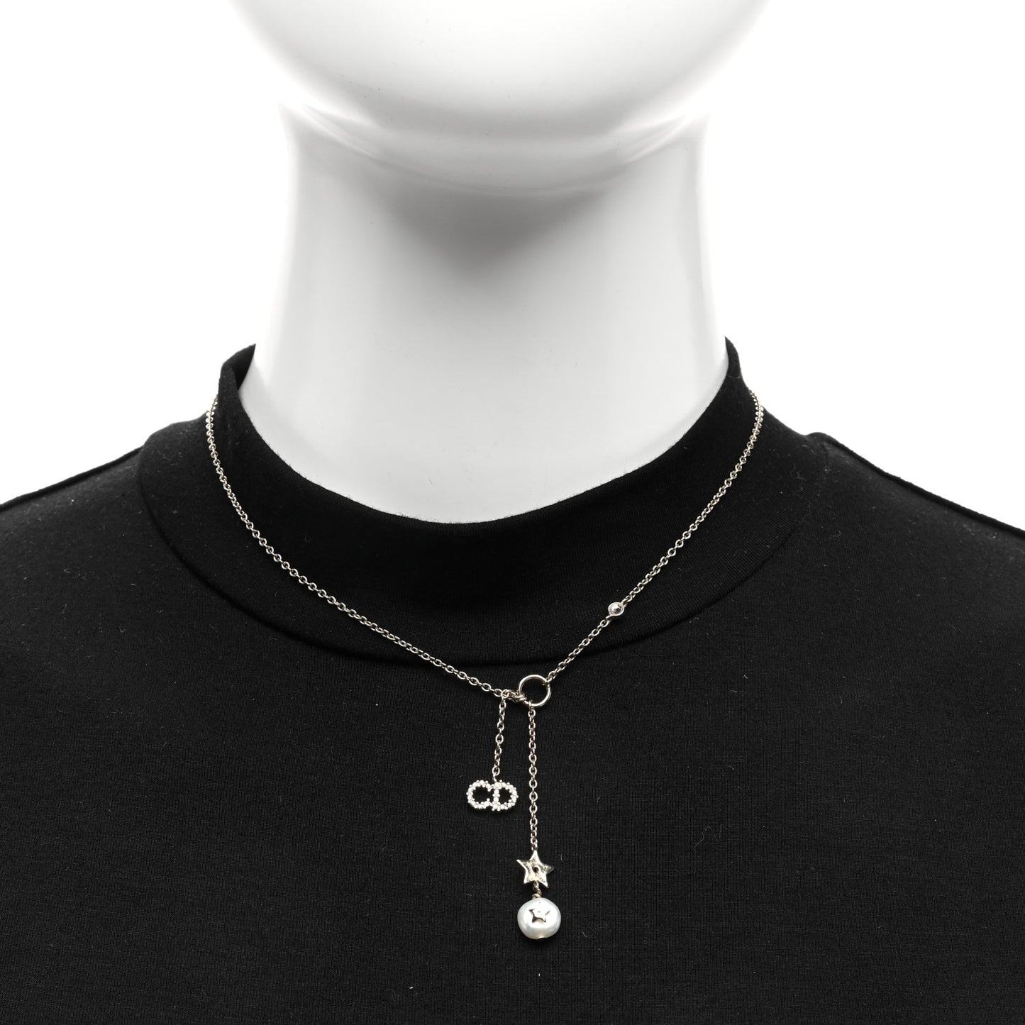 Crystal Pearl CD Shiny-D Tribal Long Necklace Gold