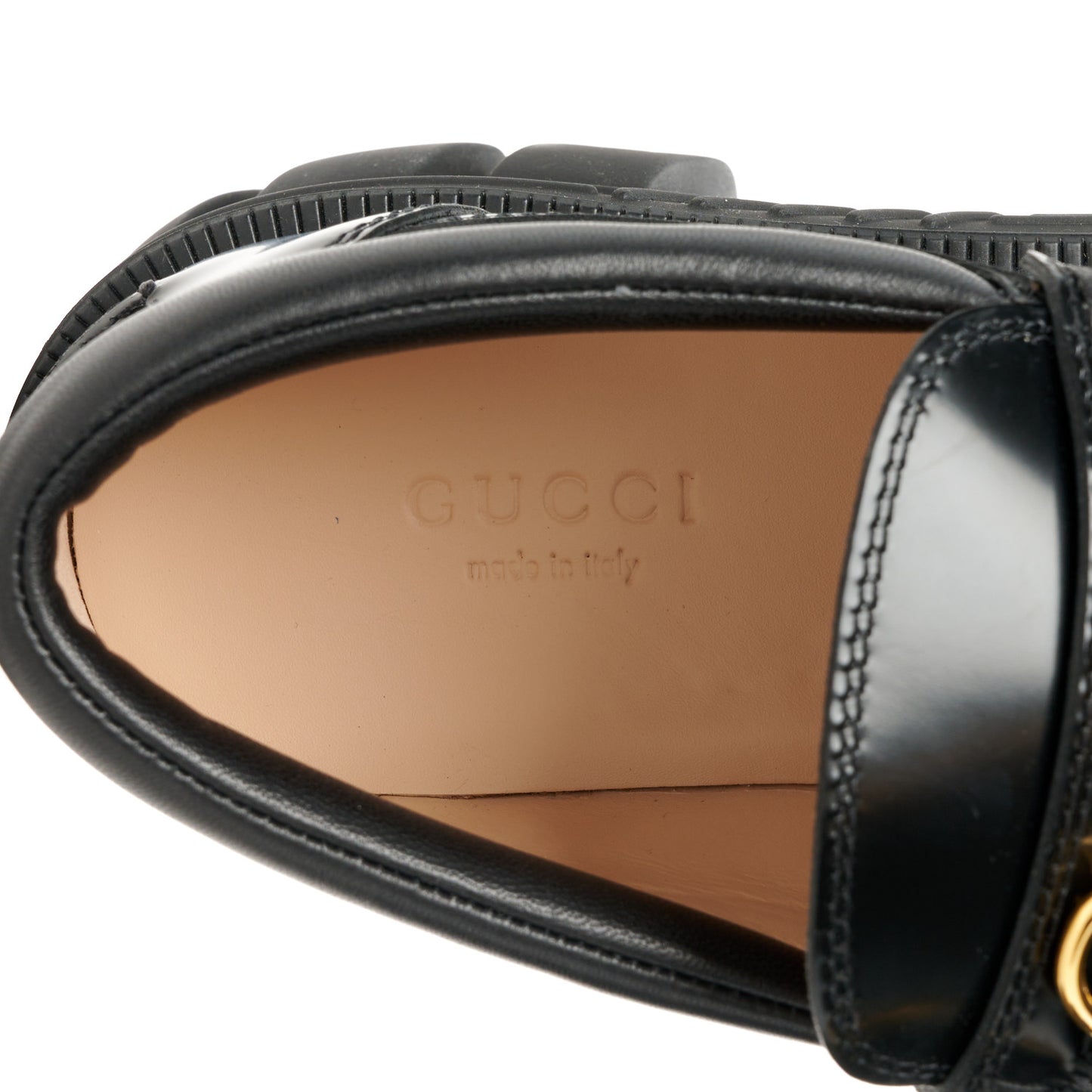 Magnum Calfskin Nappa Samoa Womens Horsebit Platform Chunky Lug Sole 40mm Loafers 35 Black