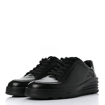 Fendi Vitello Spazzolato FF Mens Low-Top Sneakers 9 Asfalto Black 3 of 8
