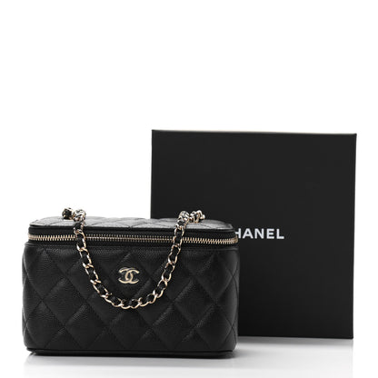 Chanel Caviar Quilted Small Vanity Case With Chain Black 12 of 12