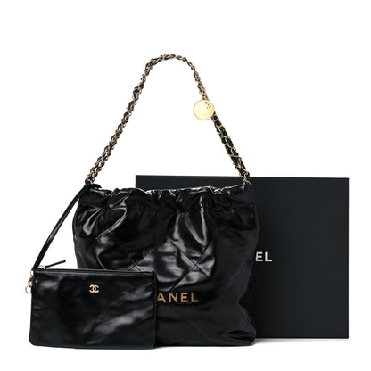 Chanel Shiny Calfskin Quilted Small Chanel 22 Black 13 of 13