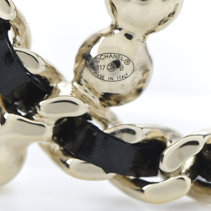 Chanel Lambskin Pearl CC Chain Brooch Black Gold 3 of 4