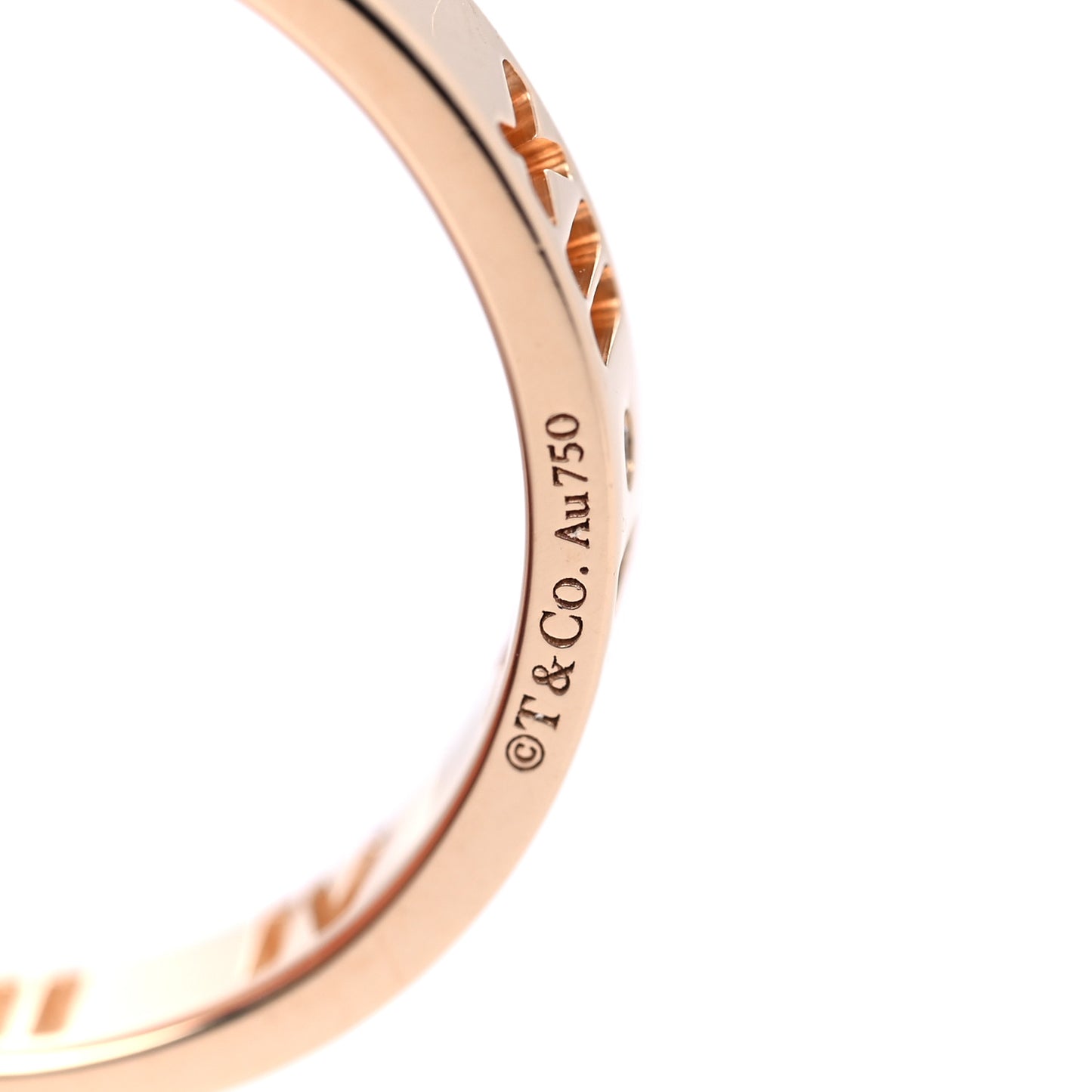 18K Rose Gold Diamond Atlas Pierced Ring 54 7