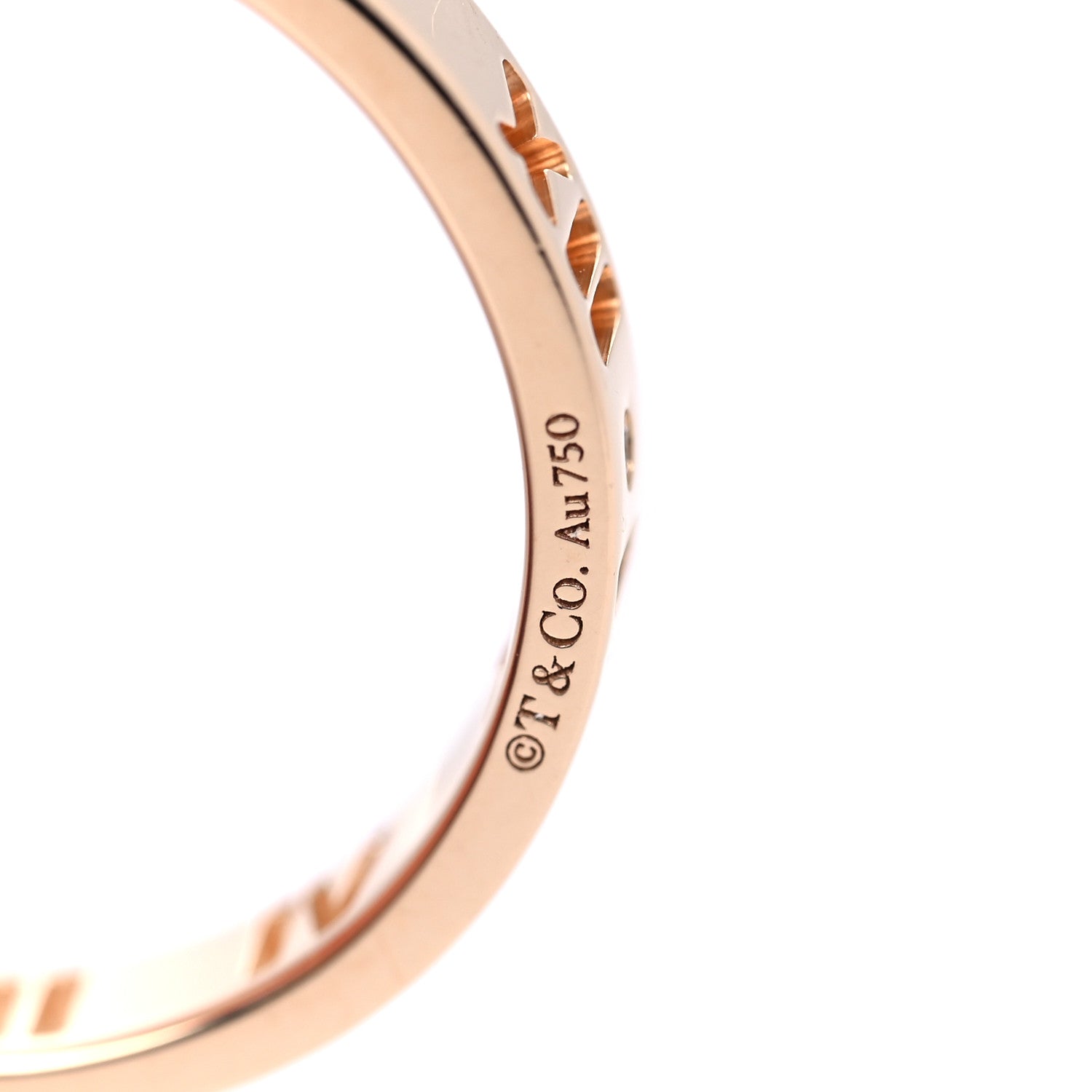 Tiffany 18K Rose Gold Diamond Atlas Pierced Ring 54 7 4 of 4