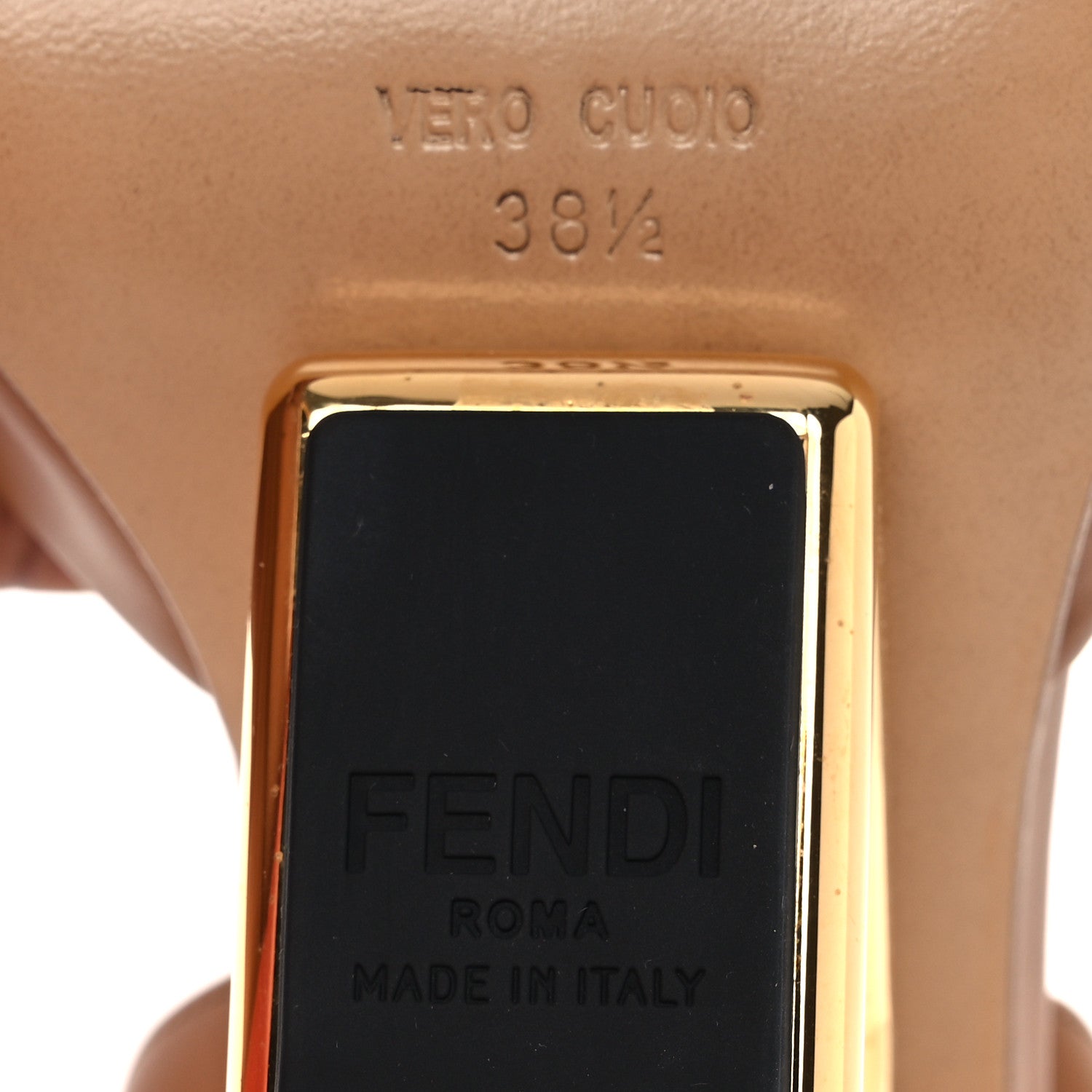 Fendi Vitello Fendi First 100mm Slingback Pumps 38.5 Caramello 8 of 12
