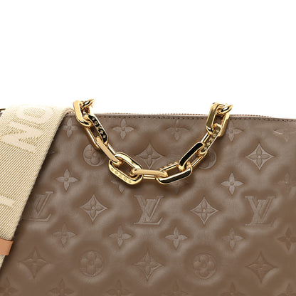 Louis Vuitton Lambskin Embossed Monogram Coussin PM Taupe 5 of 9