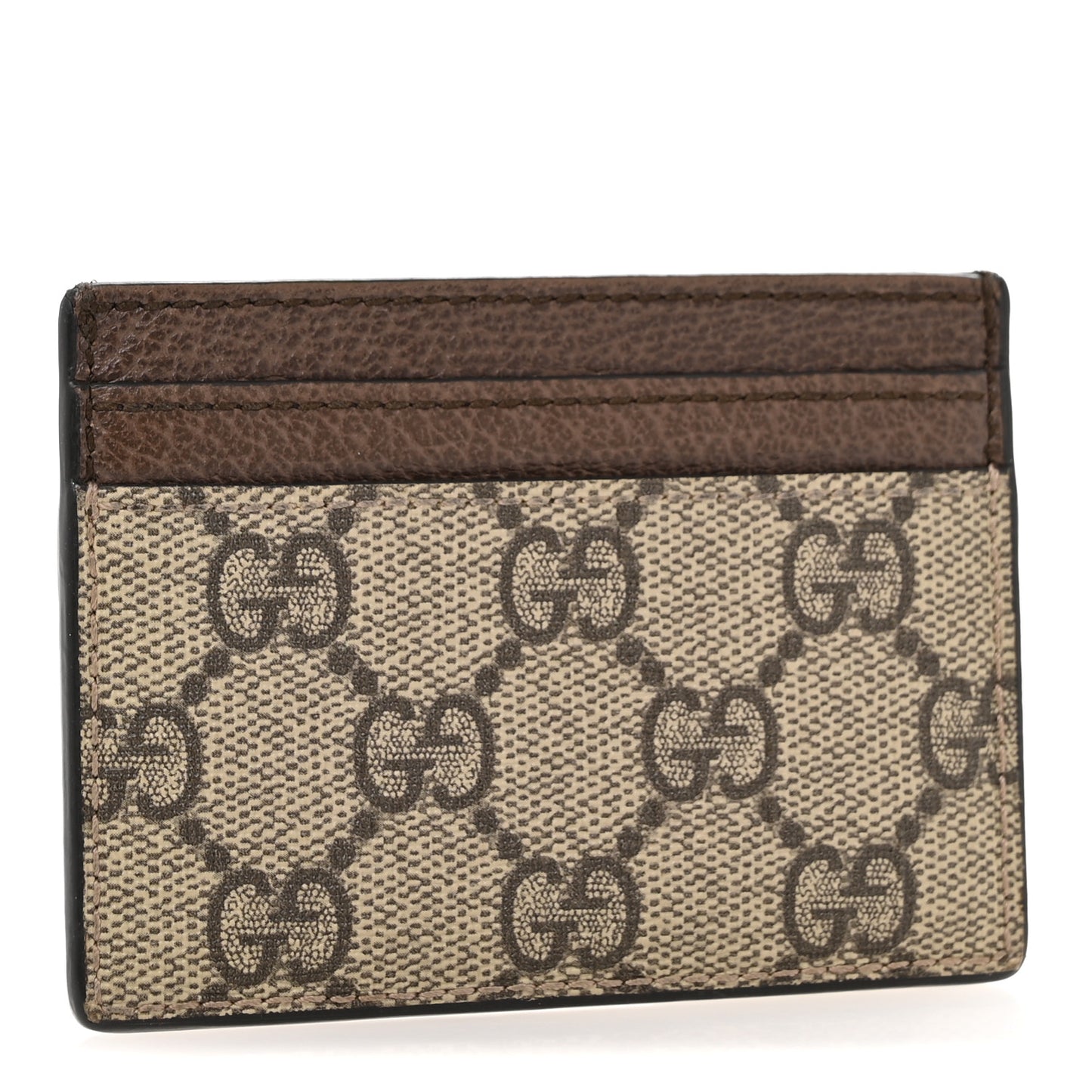 GG Supreme Monogram Ophidia Card Holder Brown