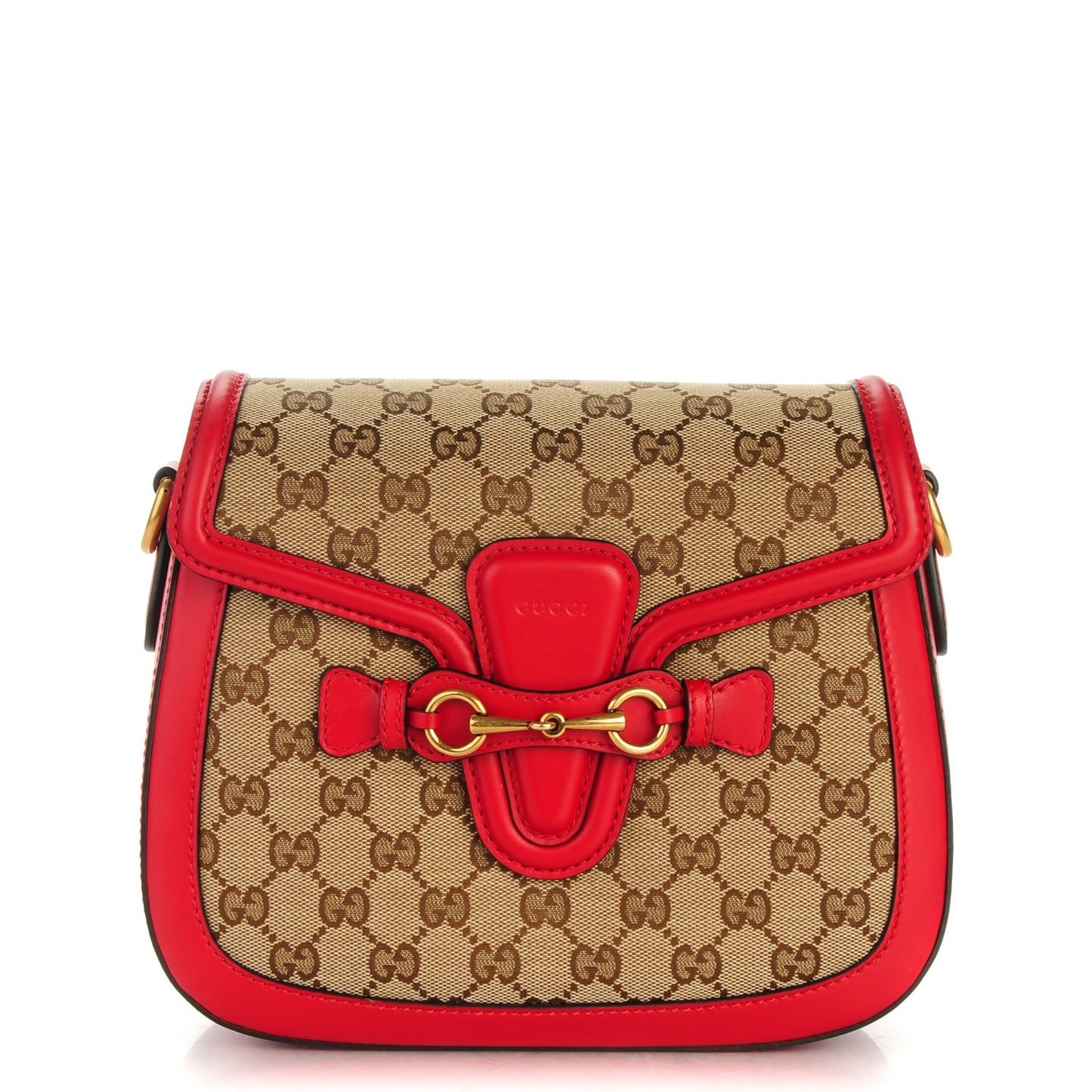 Monogram Ruinart Calfskin Medium Lady Web Shoulder Bag Beige Ebony Hibiscus Red