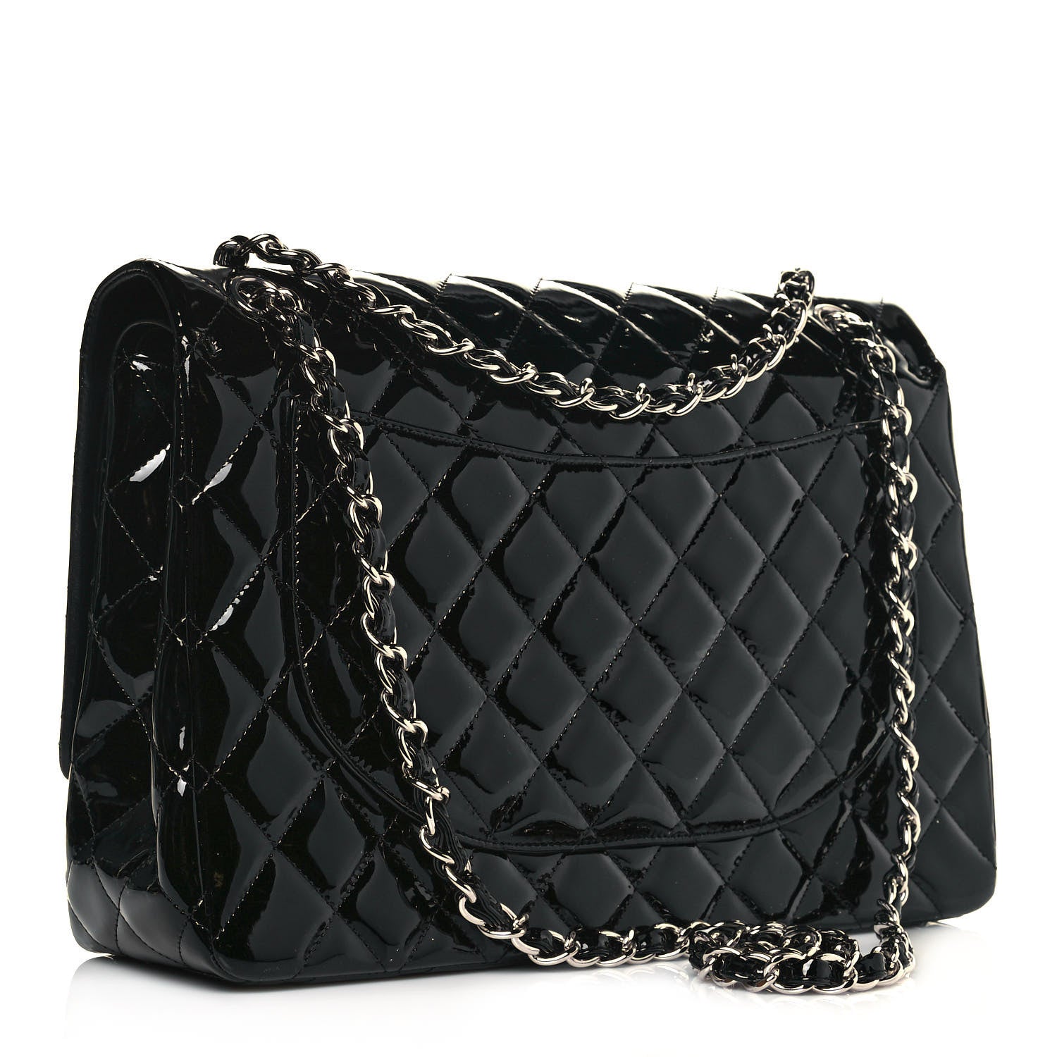 Chanel Patent Quilted Maxi Double Flap Black 3 of 14