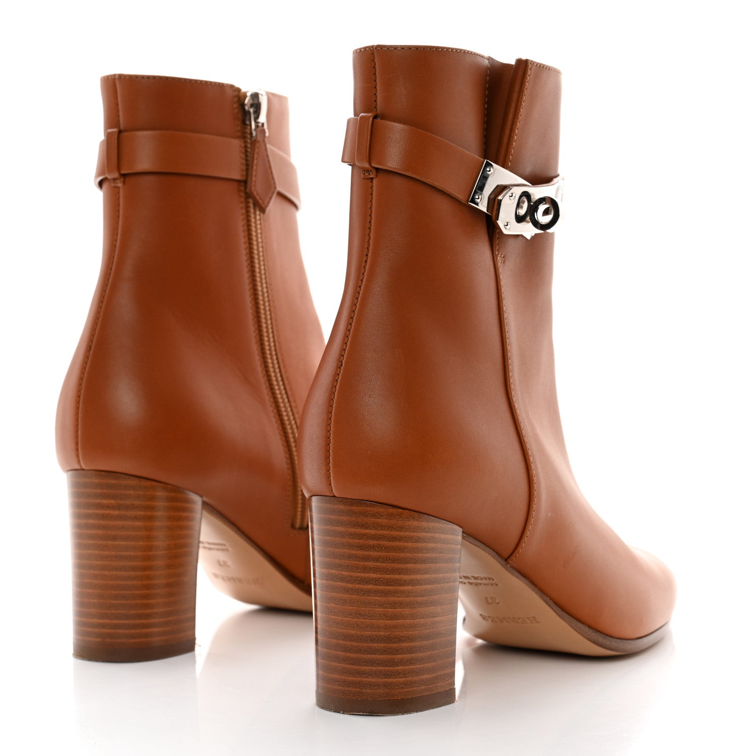 Hermes Calfskin Saint Germain Ankle Boots 37 Gold 4 of 10