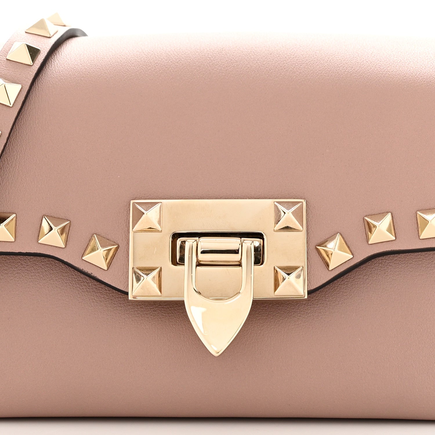 Valentino Garavani Calfskin Mini Rockstud Crossbody Bag Poudre 7 of 9