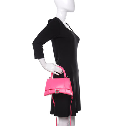 Balenciaga Shiny Box Calfskin Small Hourglass Top Handle Bag Hot Pink 3 of 13