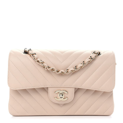 Chanel Caviar Chevron Quilted Small Double Flap Beige 1 of 9