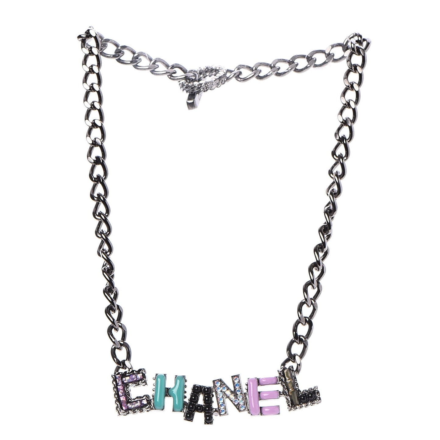Ruthenium Enamel Crystal Pearl Necklace