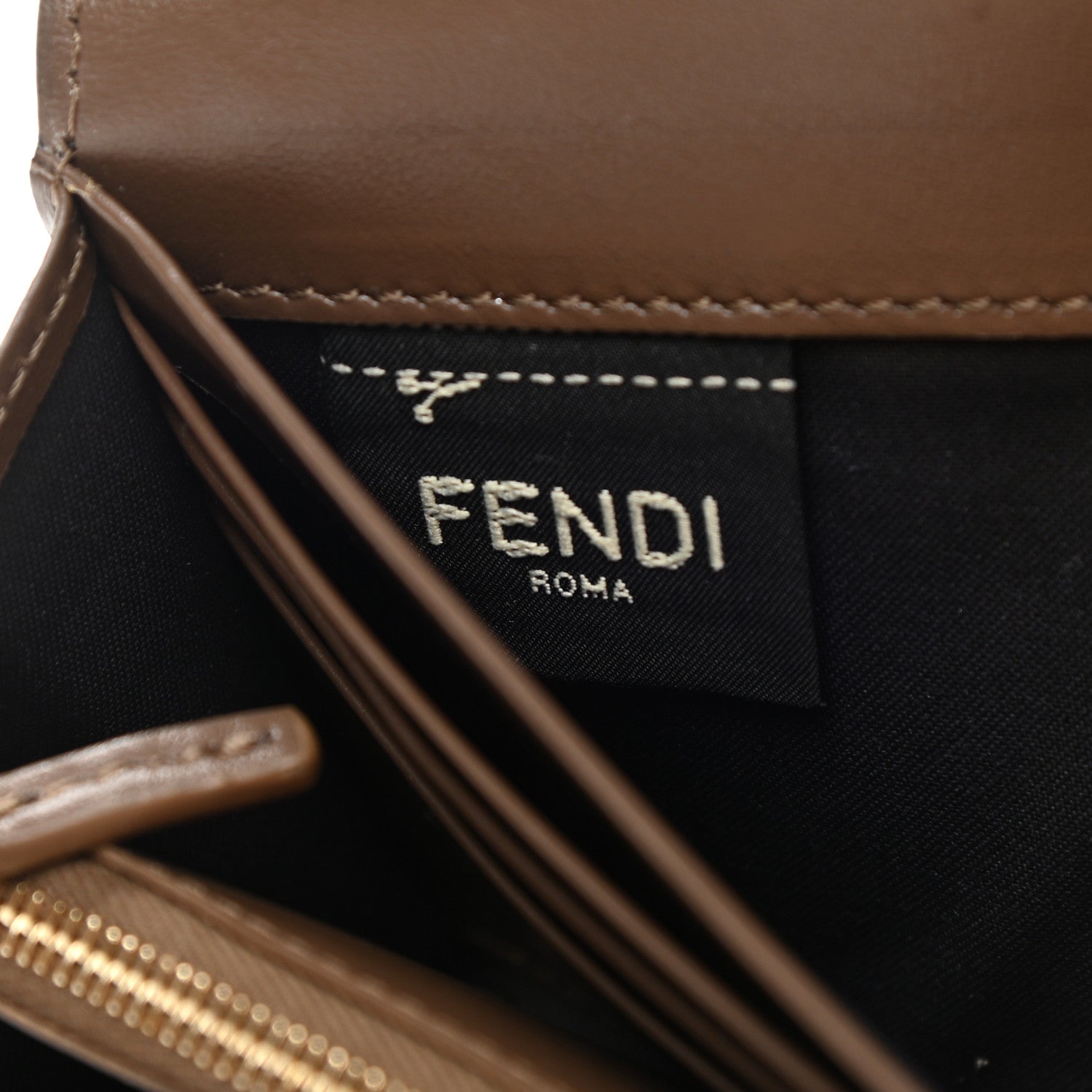 Fendi Vitello Soft F is Fendi Bi-Color FF 1974 Embossed Continental Envelope Wallet Maya Black 8 of 10