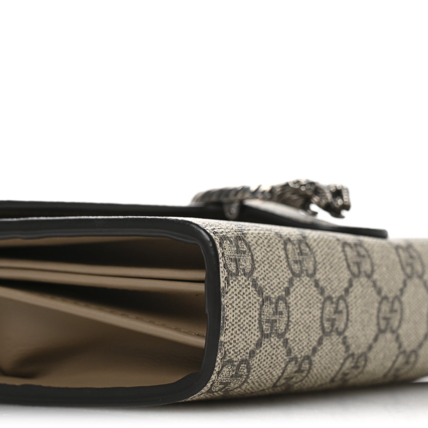 GG Supreme Monogram Mini Dionysus Chain Wallet Beige Taupe