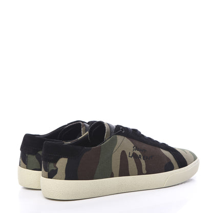Saint Laurent Canvas Camouflage Signa SL/06 Low Top Sneakers 44 Kaki 4 of 8
