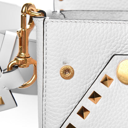 Valentino Garavani Grainy Calfskin Small Rockstud Hype Shoulder Bag White 7 of 10