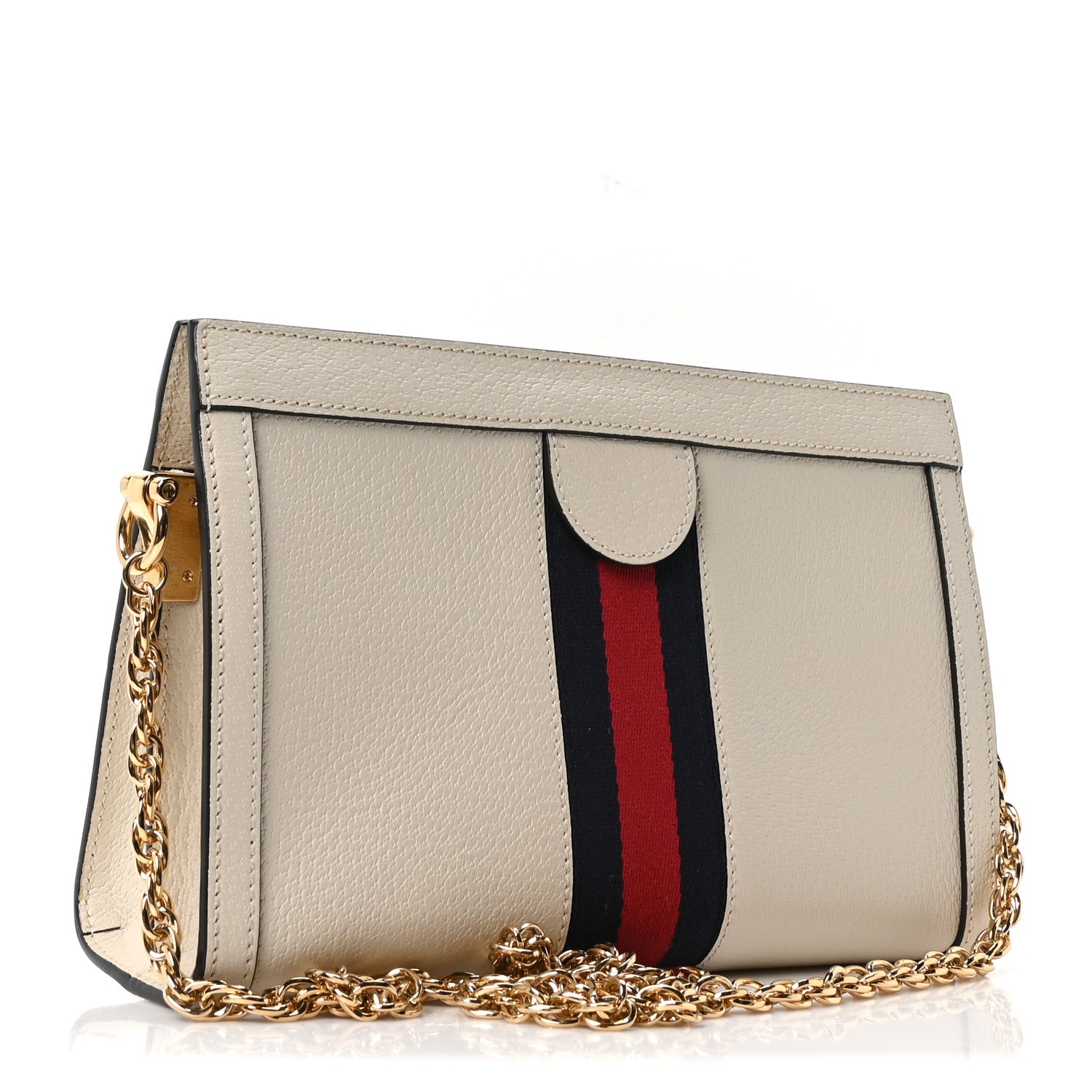 Gucci Textured Calfskin Web Small Ophidia Chain Shoulder Bag Mystic White 3 of 10