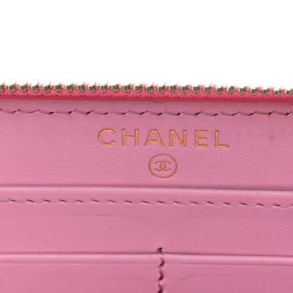 Chanel Caviar Quilted Large Gusset Zip Around Wallet Light Pink 6 of 13