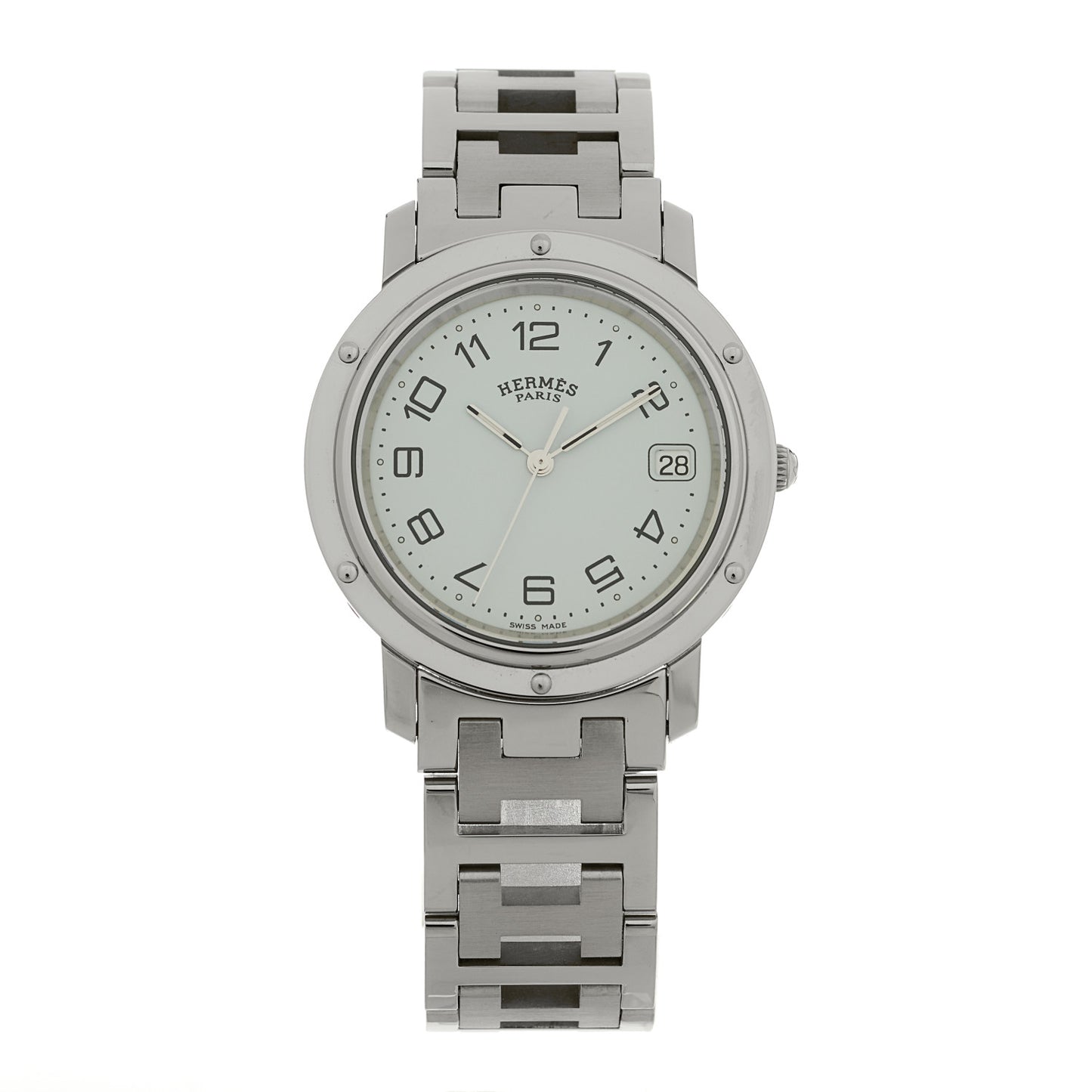 Stainless Steel 36mm Clipper Quartz Watch White