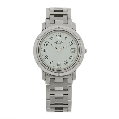 Hermes Stainless Steel 36mm Clipper Quartz Watch White 1 of 4