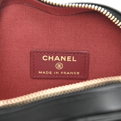 Chanel Lambskin Quilted CC In Love Heart Clutch With Chain Black 6 of 8