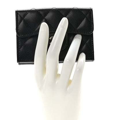 Chanel Caviar Quilted Double Flap Wallet Black 2 of 7