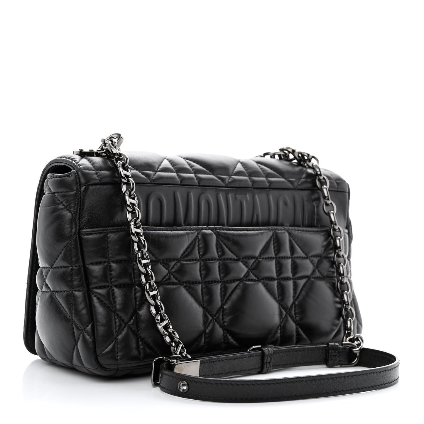 Calfskin Macrocannage Medium Caro Bag Black