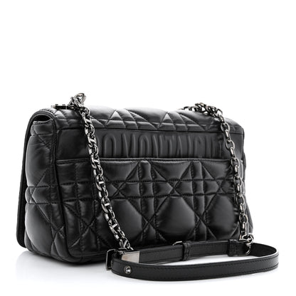 Christian Dior Calfskin Macrocannage Medium Caro Bag Black 3 of 10