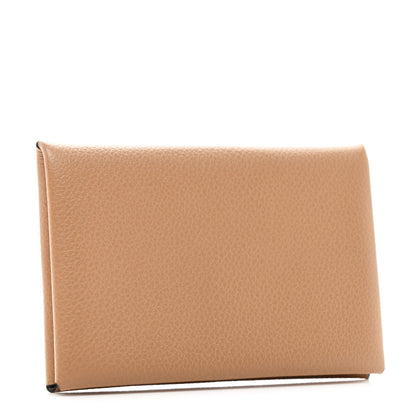 Hermes Evercolor Calvi Card Case Chai 3 of 8