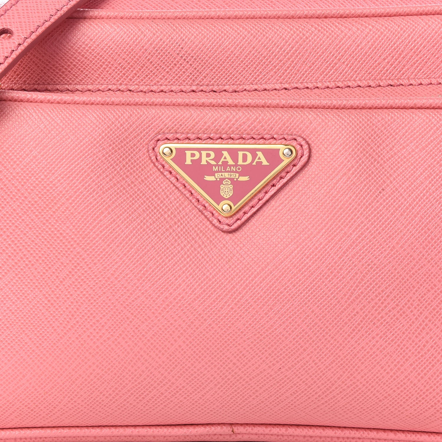 Prada Saffiano Lux Double Zip Crossbody Bag Petalo 12 of 13