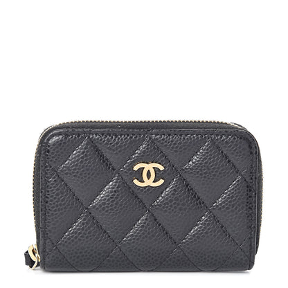 Chanel Caviar Quilted Zip Coin Purse Black 1 of 7