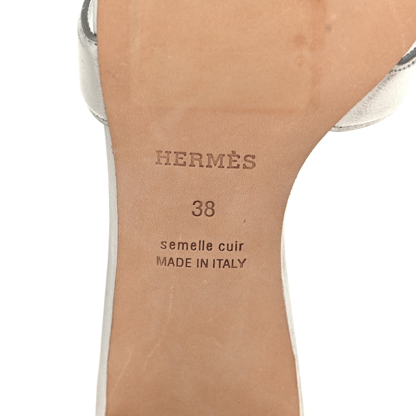Metallic Box Nappa Oasis Sandals 38 White Gris Argente