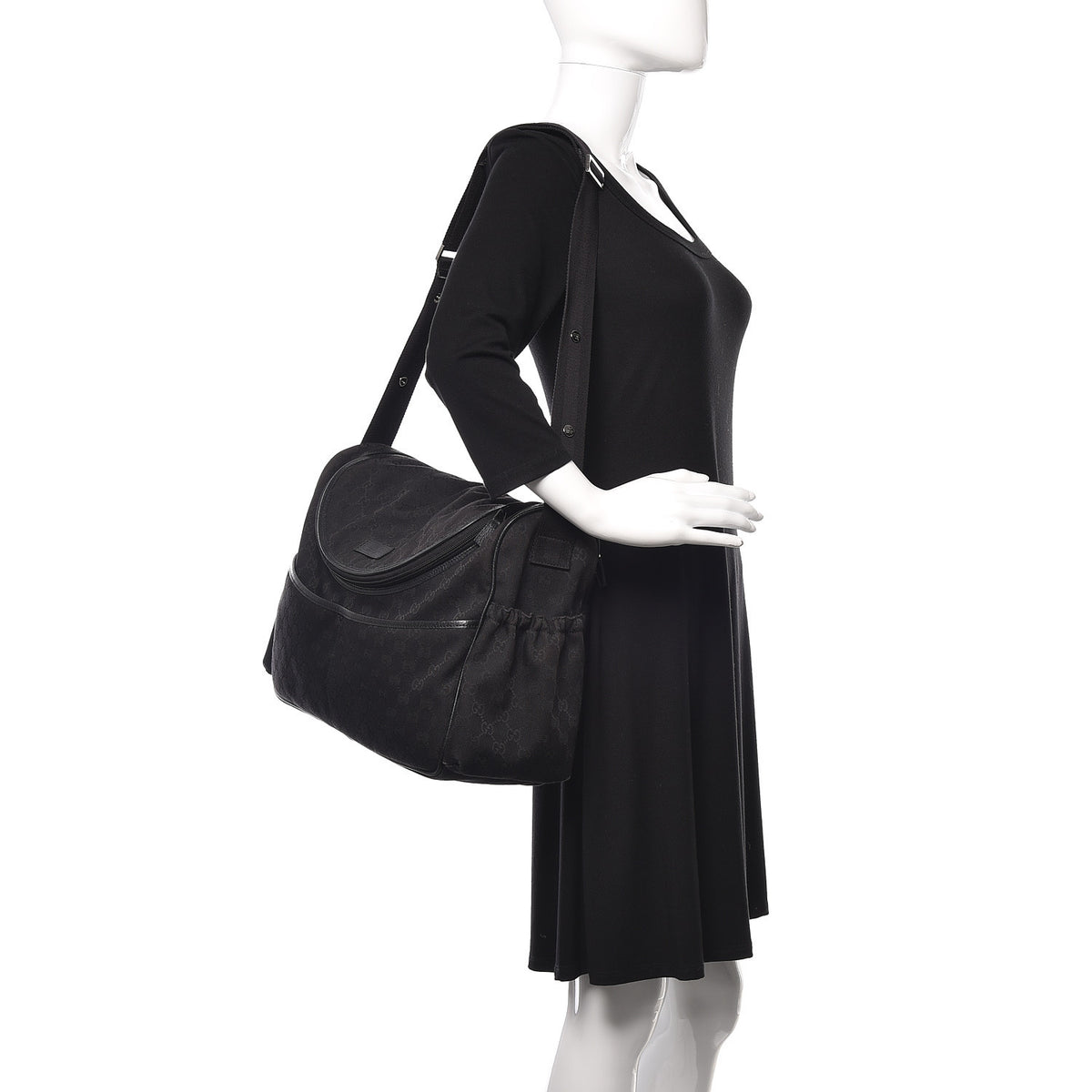 Monogram Large Diaper Bag Black