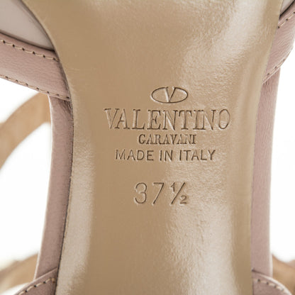 Valentino Garavani Patent Nappa Rockstud Ankle Strap 65mm Pumps 37.5 Poudre 6 of 7