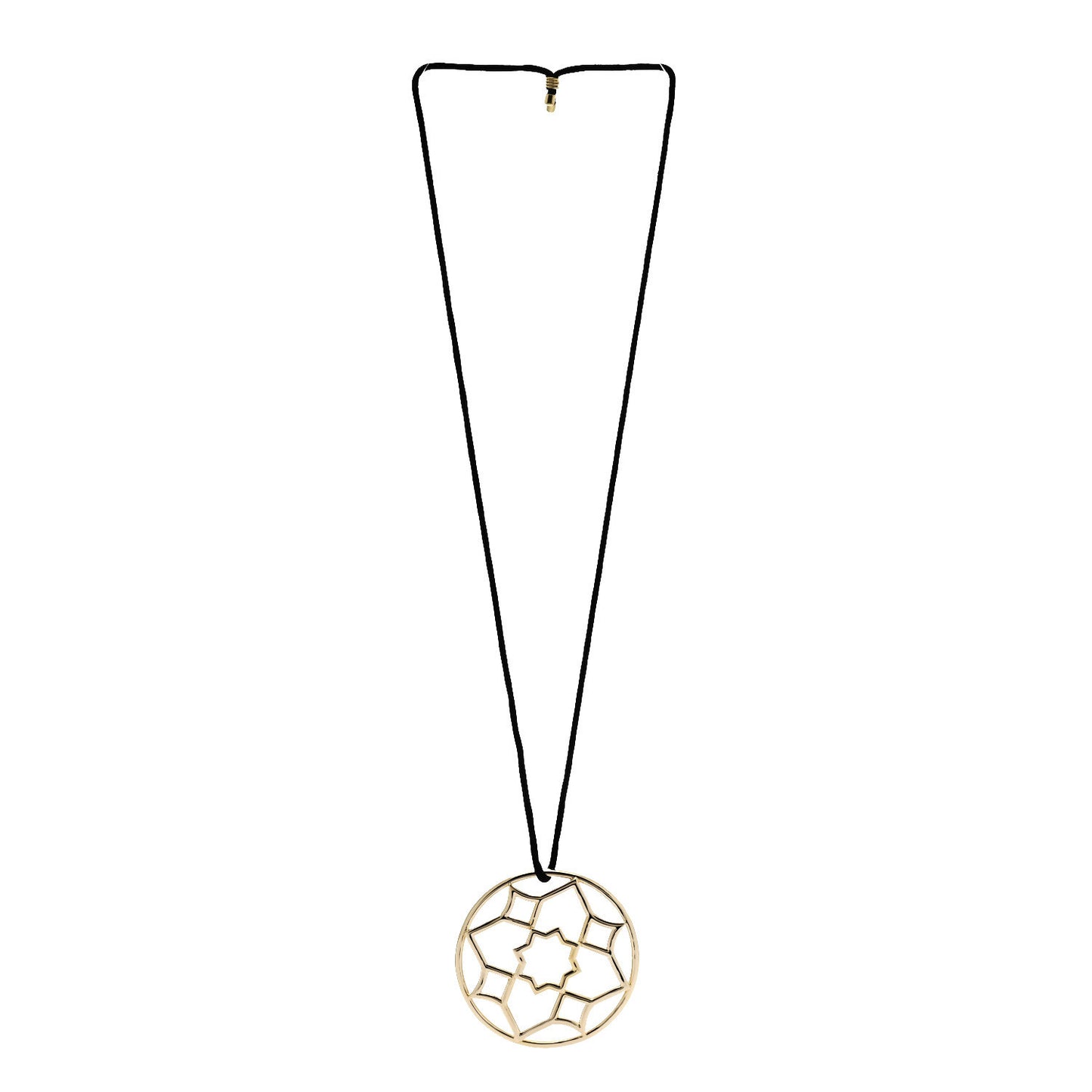 18K Yellow Gold Paloma Picasso Zellige Medallion Pendant Cord Necklace