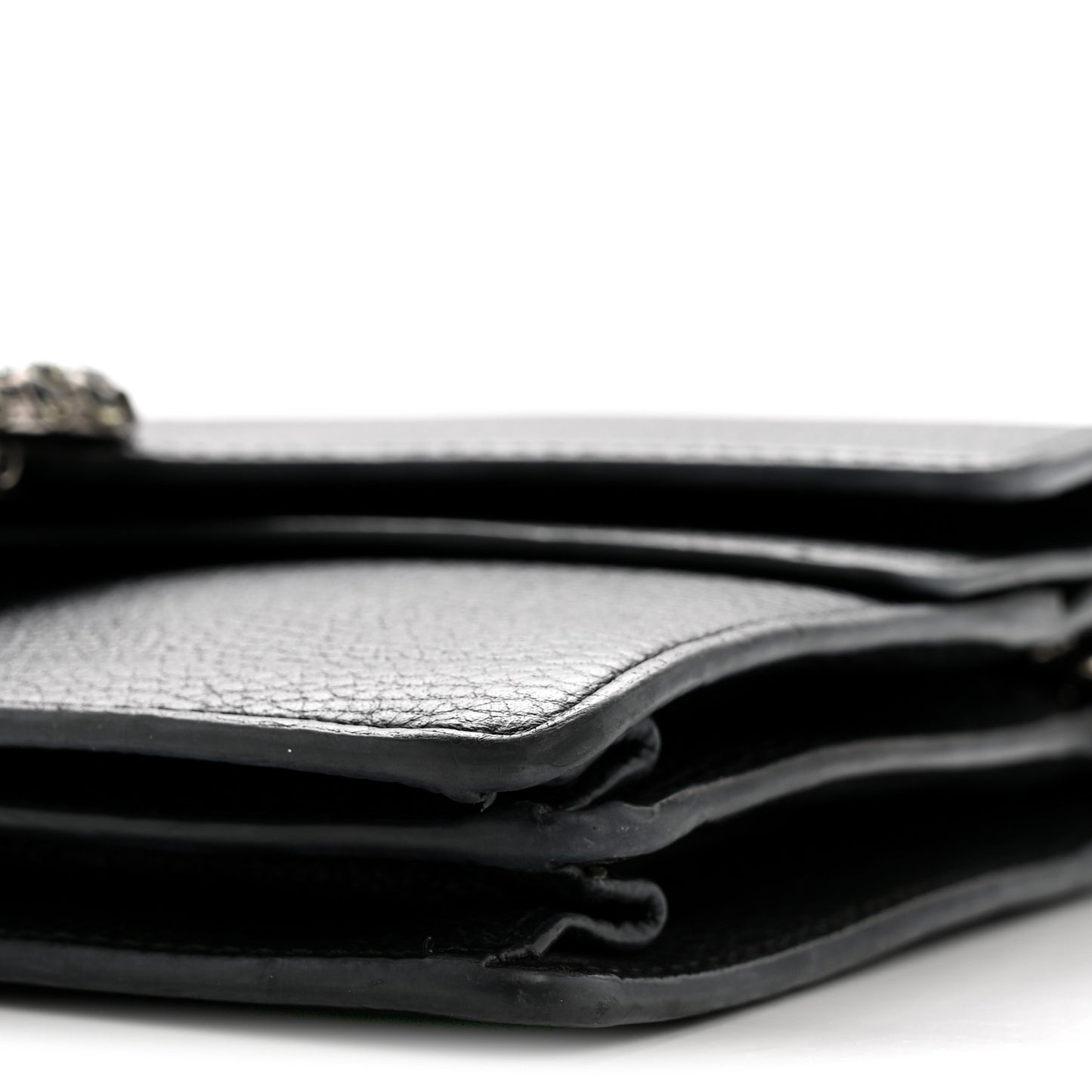 Pebbled Calfskin Small Dionysus Shoulder Bag Black