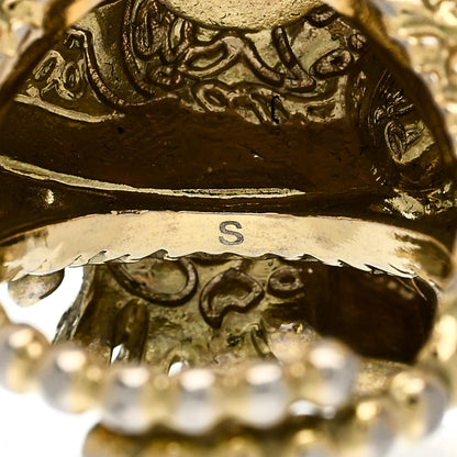 Gucci Metal Crystal Rajah Ring S Gold 6 of 8