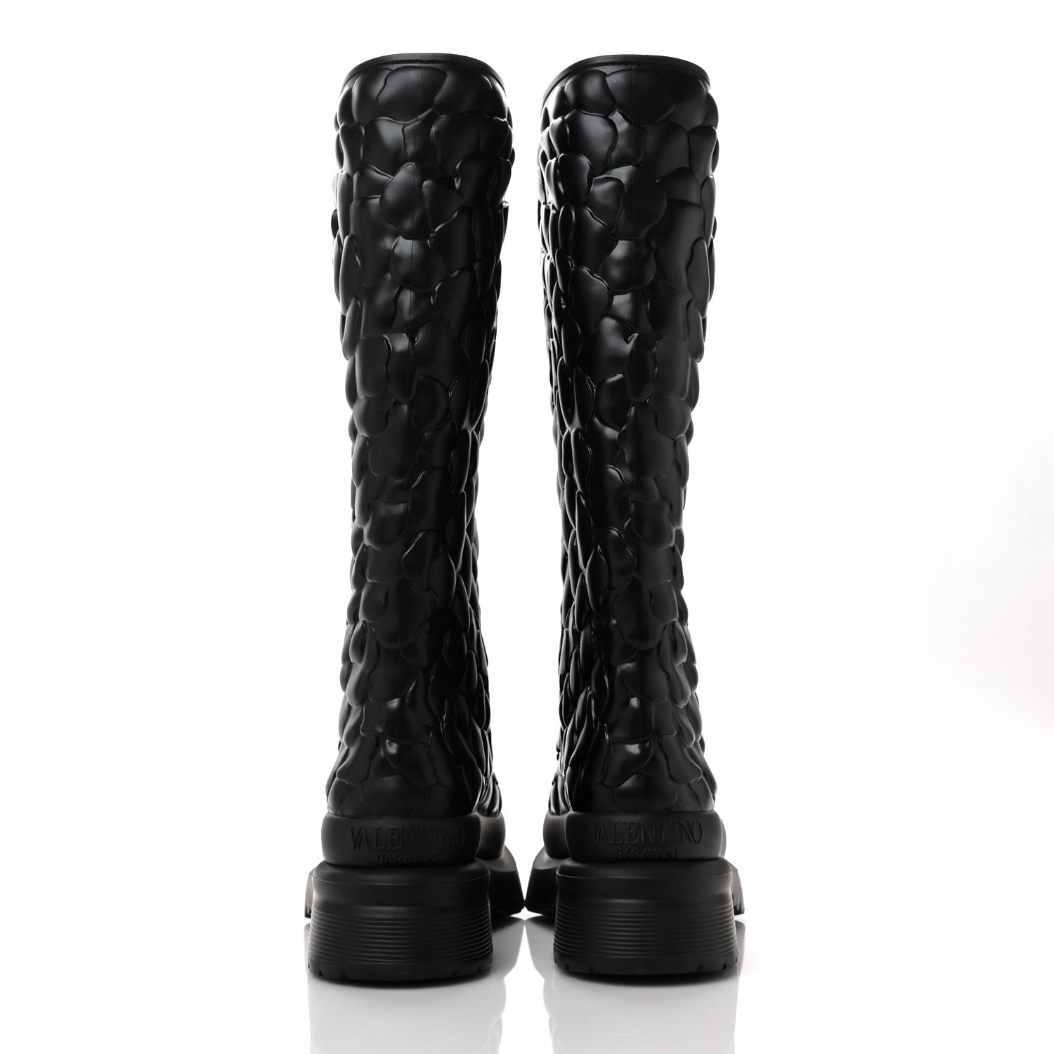 Valentino Garavani Rubber Atelier 03 Rose Edition 30/50mm Tall Rainboots 38 Black 5 of 7