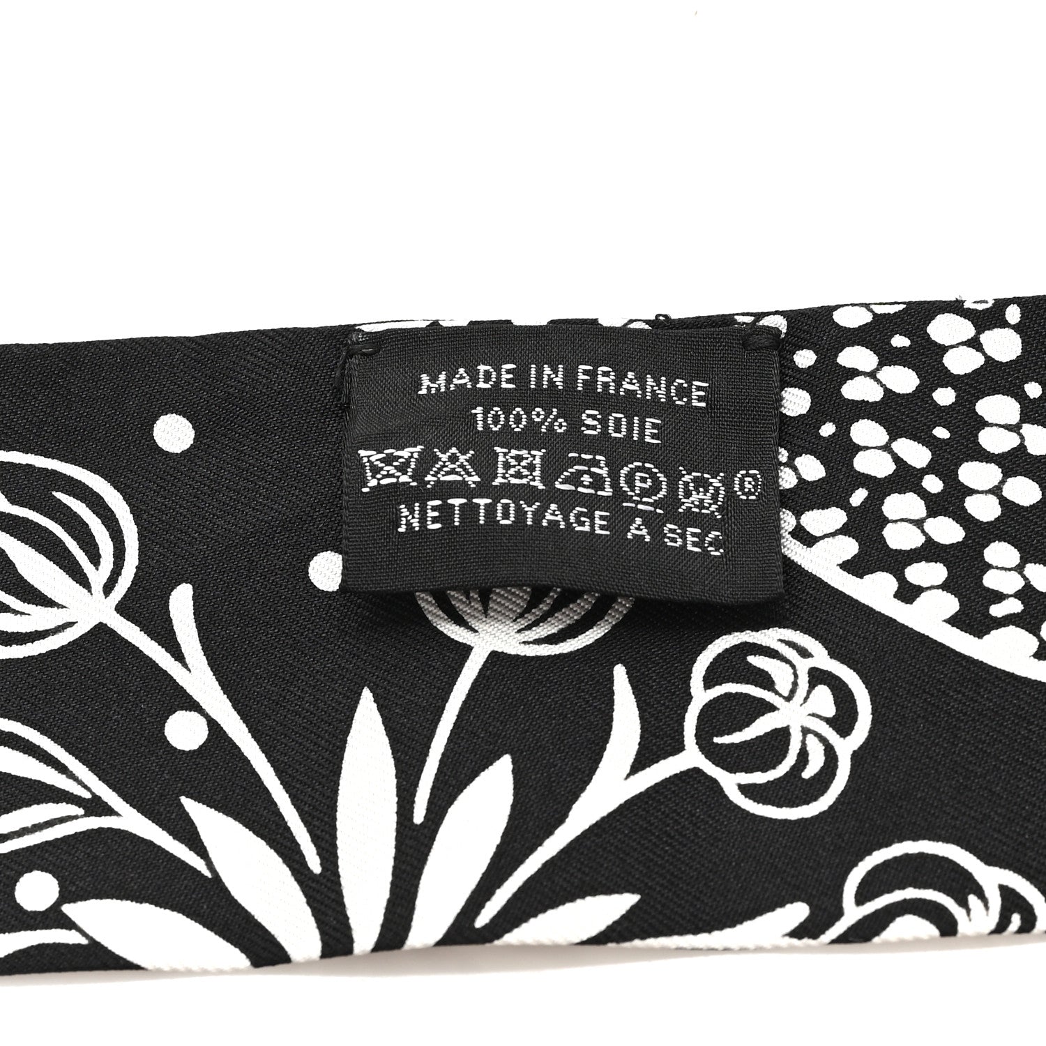 Hermes Silk Les Leopards Twilly Black White 4 of 5