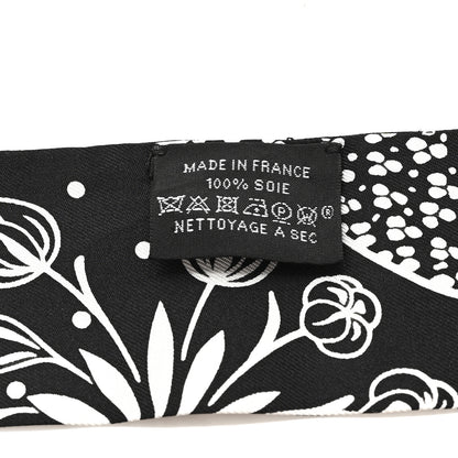 Hermes Silk Les Leopards Twilly Black White 4 of 5