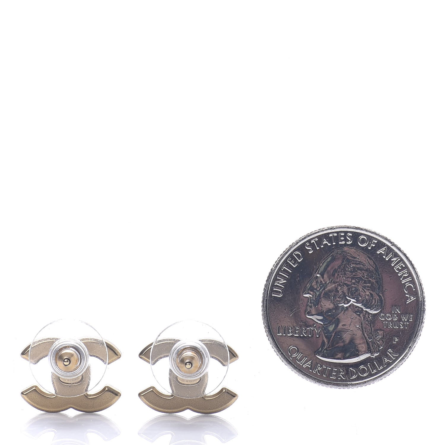 Chanel Crystal CC Earrings Gold 2 of 5