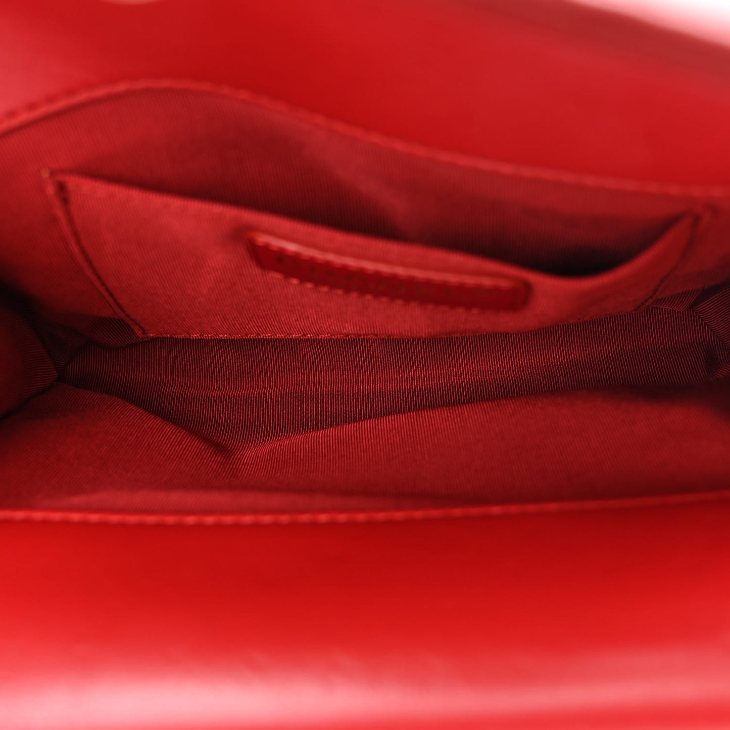 Calfskin Quilted Medium Triple Flap Red