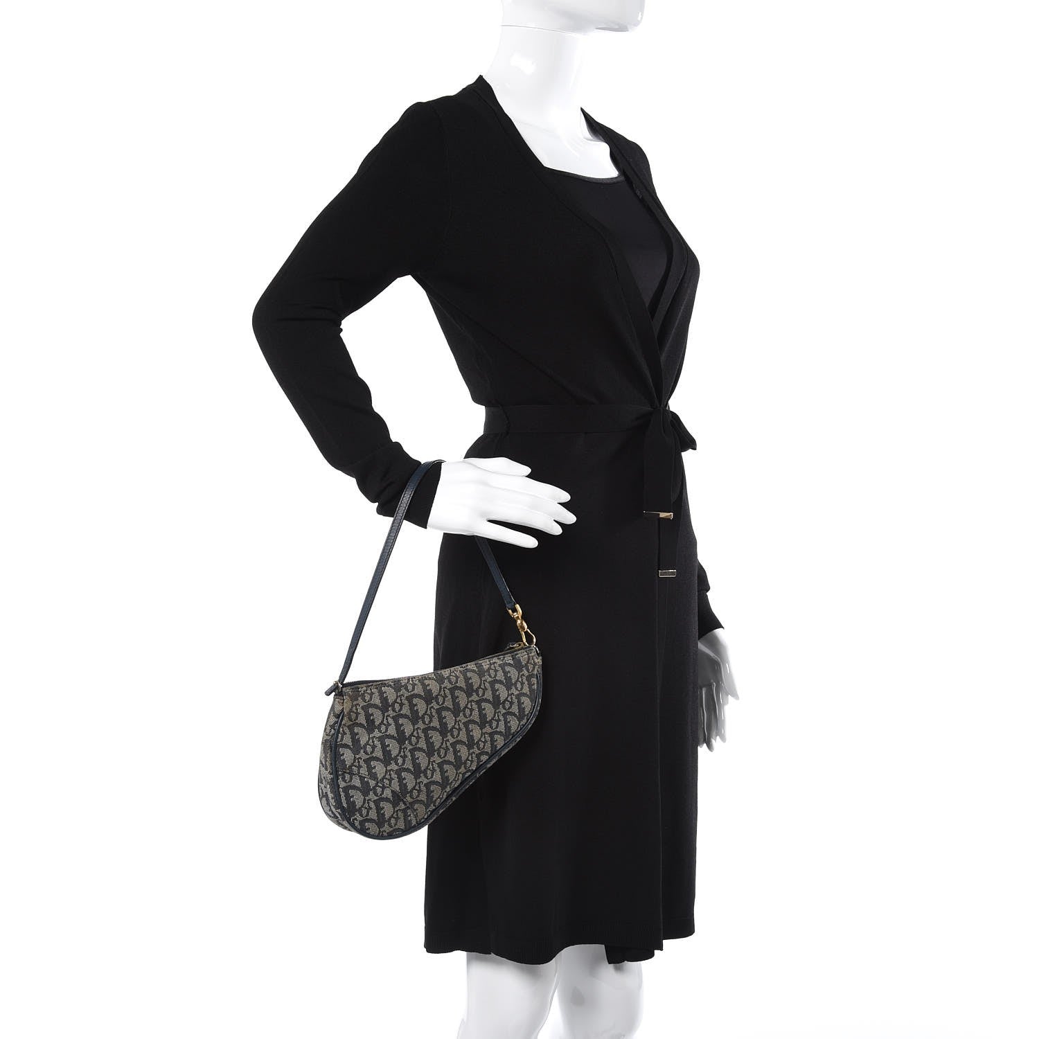 Christian Dior Monogram Mini Saddle Pochette Navy 2 of 10