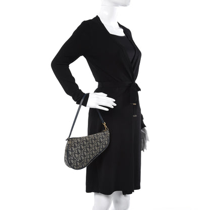 Christian Dior Monogram Mini Saddle Pochette Navy 2 of 10