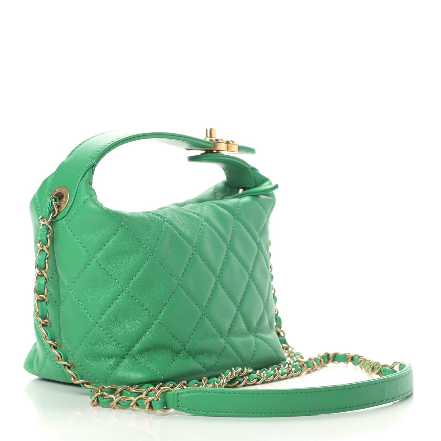 Lambskin Quilted Small Perfect Meeting Hobo Green