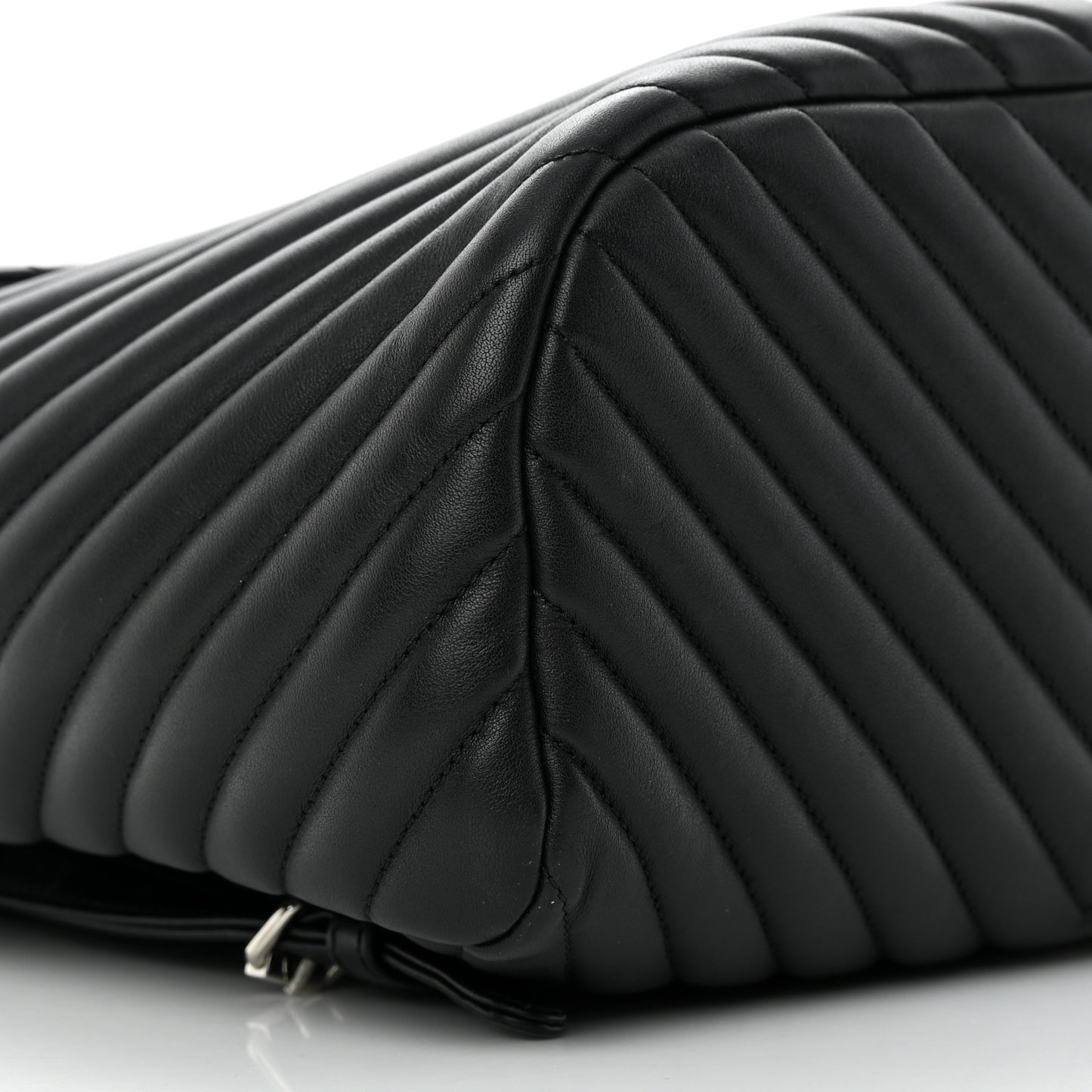 Calfskin Chevron Quilted Large Urban Spirit Backpack Black