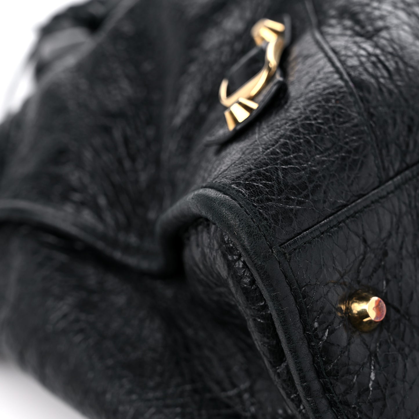 Agneau Classic Gold Hardware Work Black