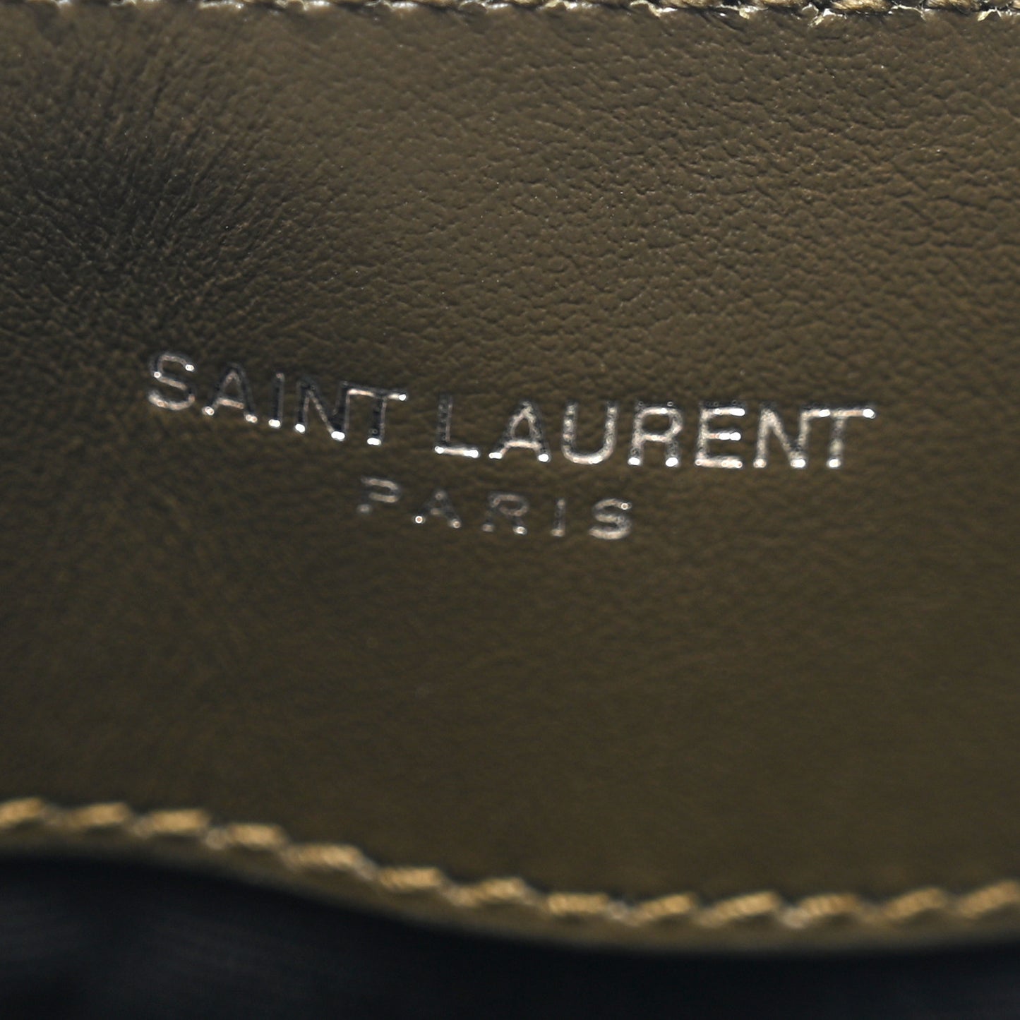 Calfskin Y Quilted Monogram Medium Loulou Chain Satchel Khaki Fonce